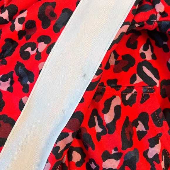 Juicy Couture Black Label Tracksuit Set Red Leopard Print Hoodie Pants Y2K Retro